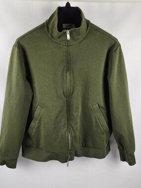 COS Jacket Mens Large Forest Green Regular Coupe Droite Full Zip